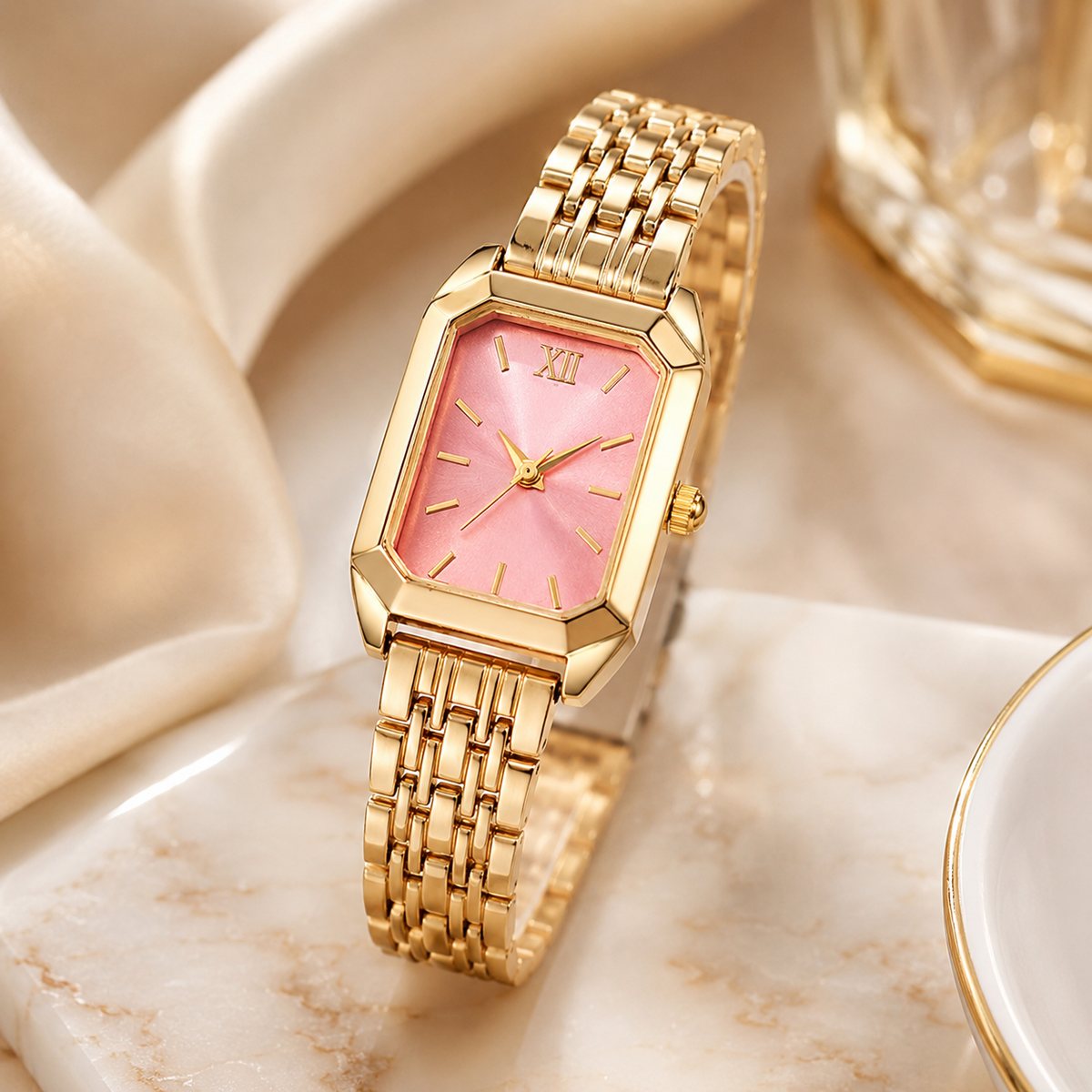 Women's Gold-Tone Square Watch
