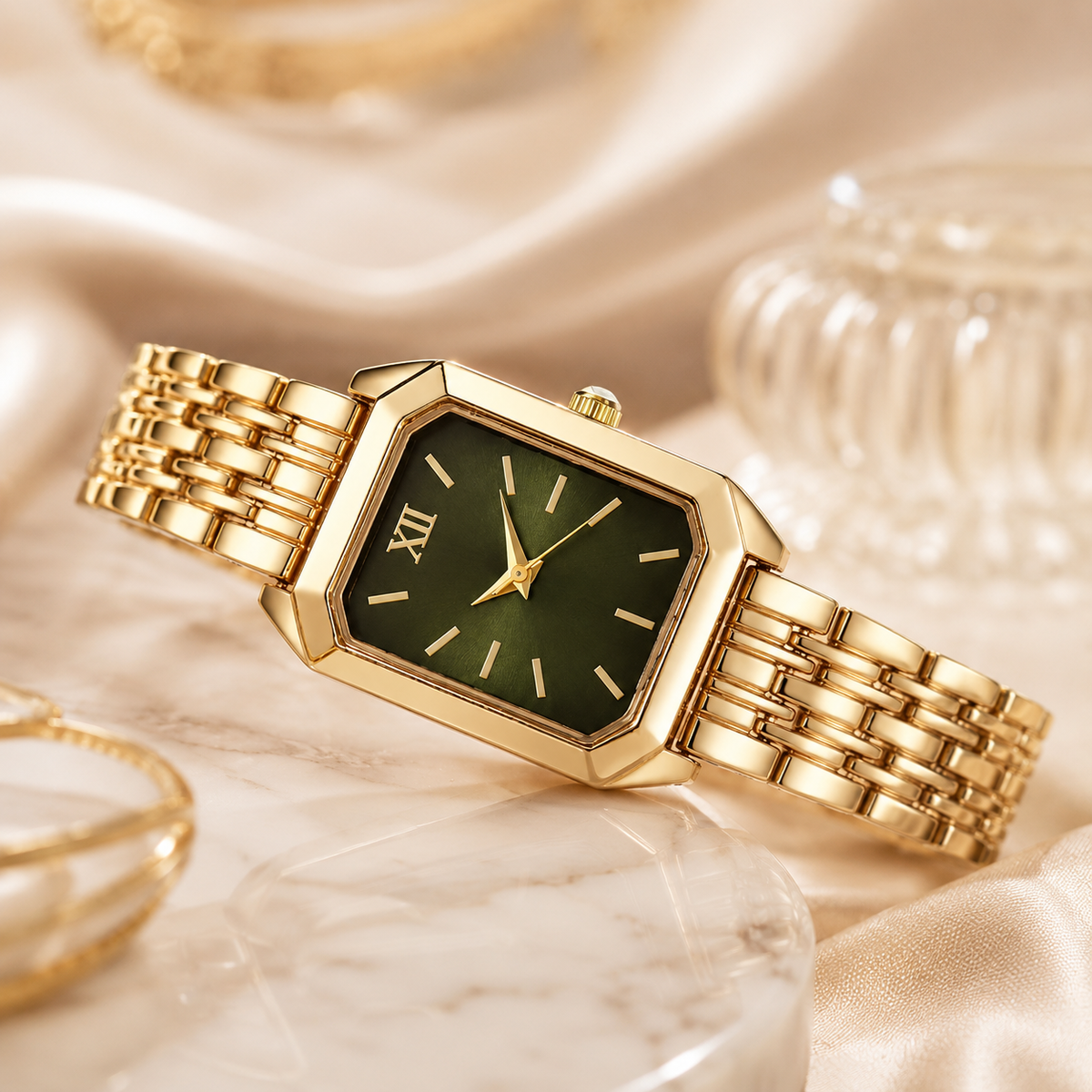 Women's Gold-Tone Square Watch
